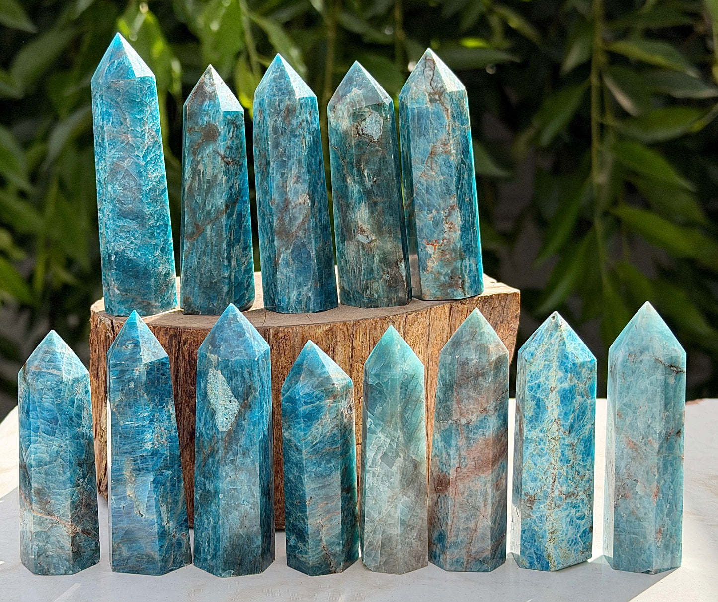 Wholesale Lot 2 lbs Natural Apatite Tower Obelisk Point Wand Crystal Energy Healing