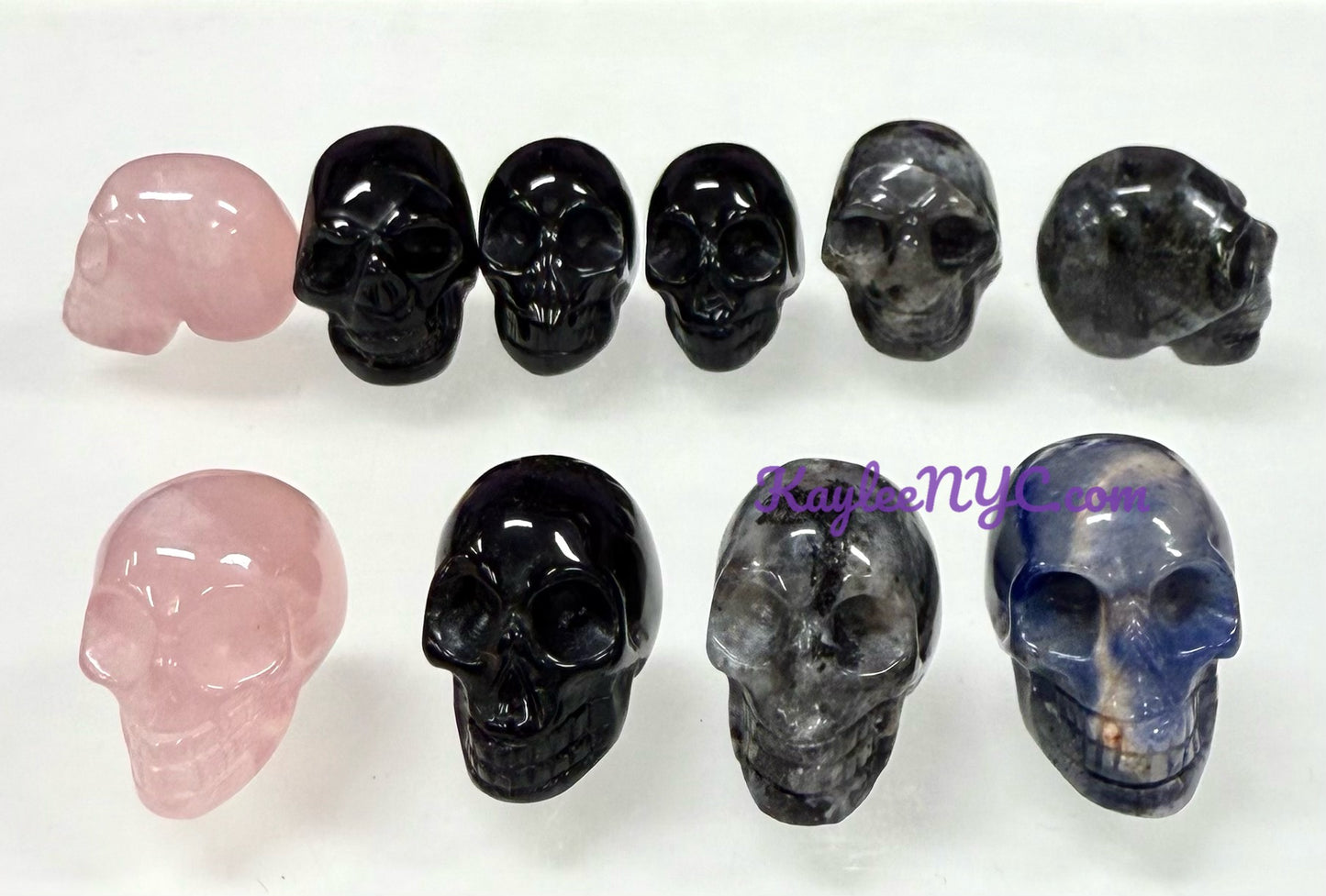 12 PCs 24mm Natural Crystal Mini Skull