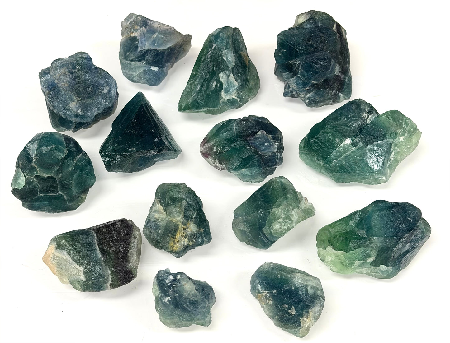 2 lbs Natural Blue Green Fluorite Rough Crystal Raw