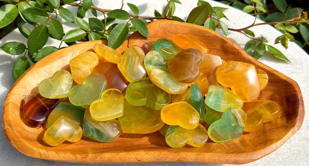 Wholesale 2 lbs Lot Natural Candy Fluorite Heart Crystal Energy