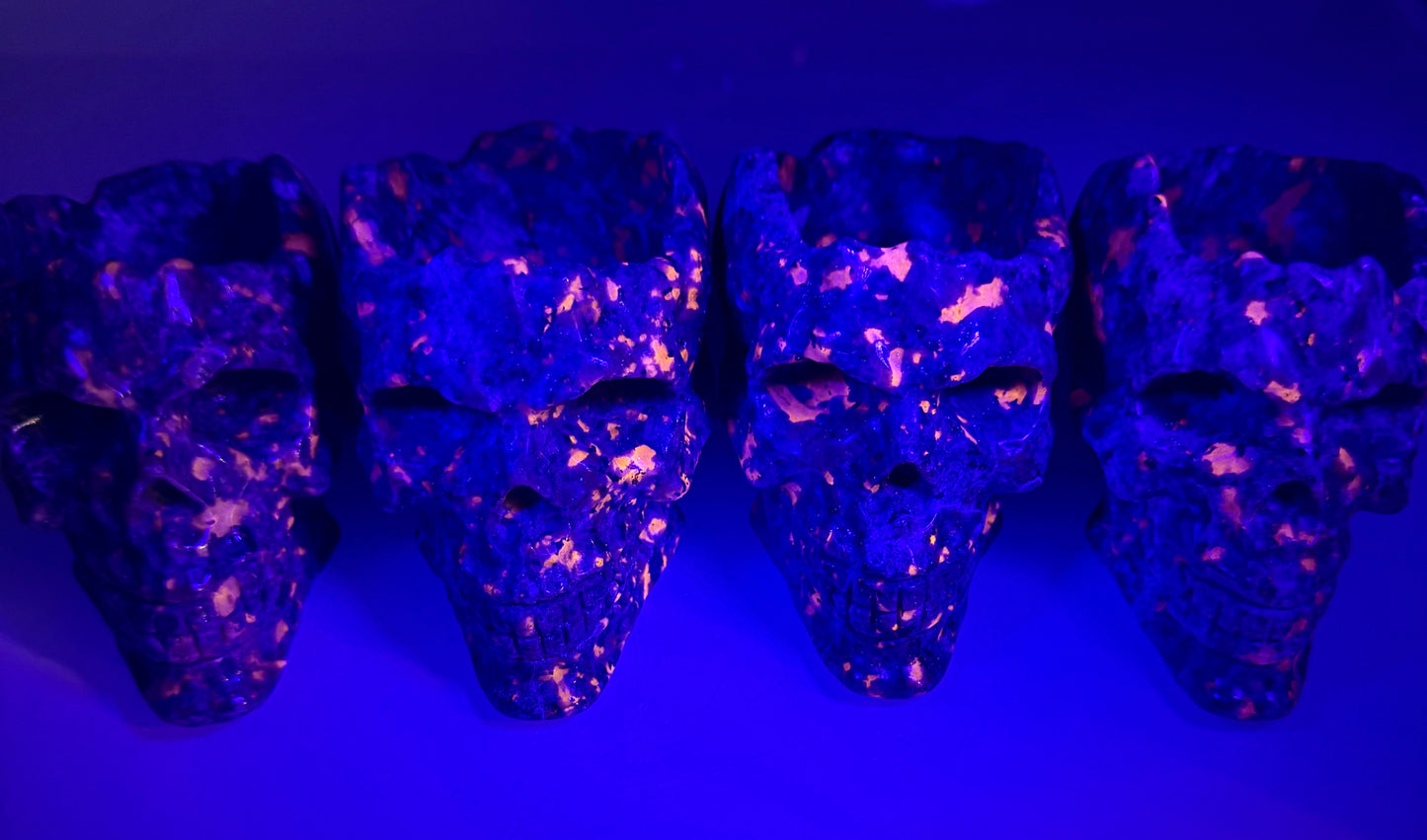 Wholesale lot 4 Pcs Yooperlite aka Emberlite Skull Bowl Natural Crystal healing energy