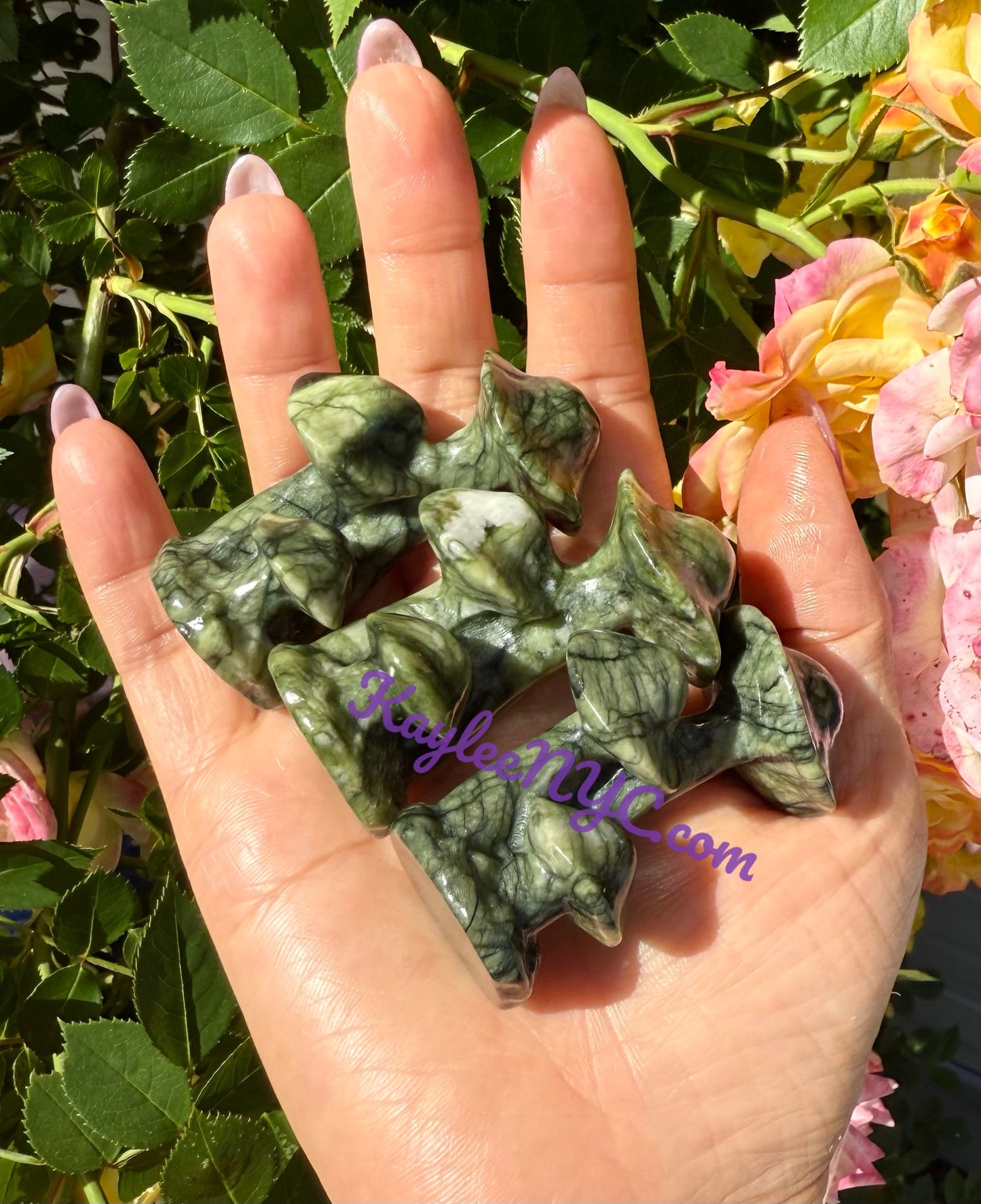 Wholesale Lot 6 pcs Natural Nephrite Jade Mushroom Crystals Healing Energy
