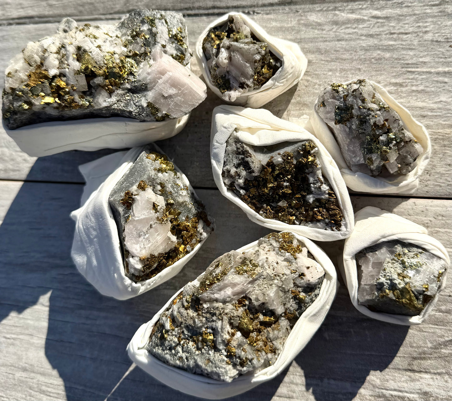 Wholesale Lot ~2 lbs Chalopyrite on Calcite Specimens Natural Raw Crystal Healing Energy