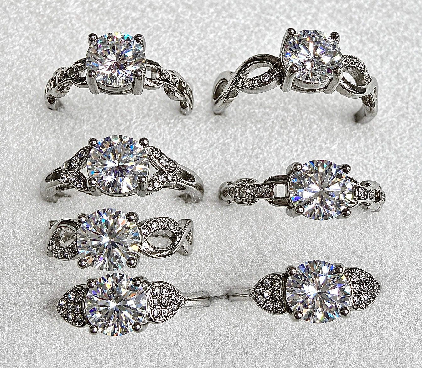 Wholesale Lot 7 Pcs Natural Moissanite Stainless Steel(316) rings