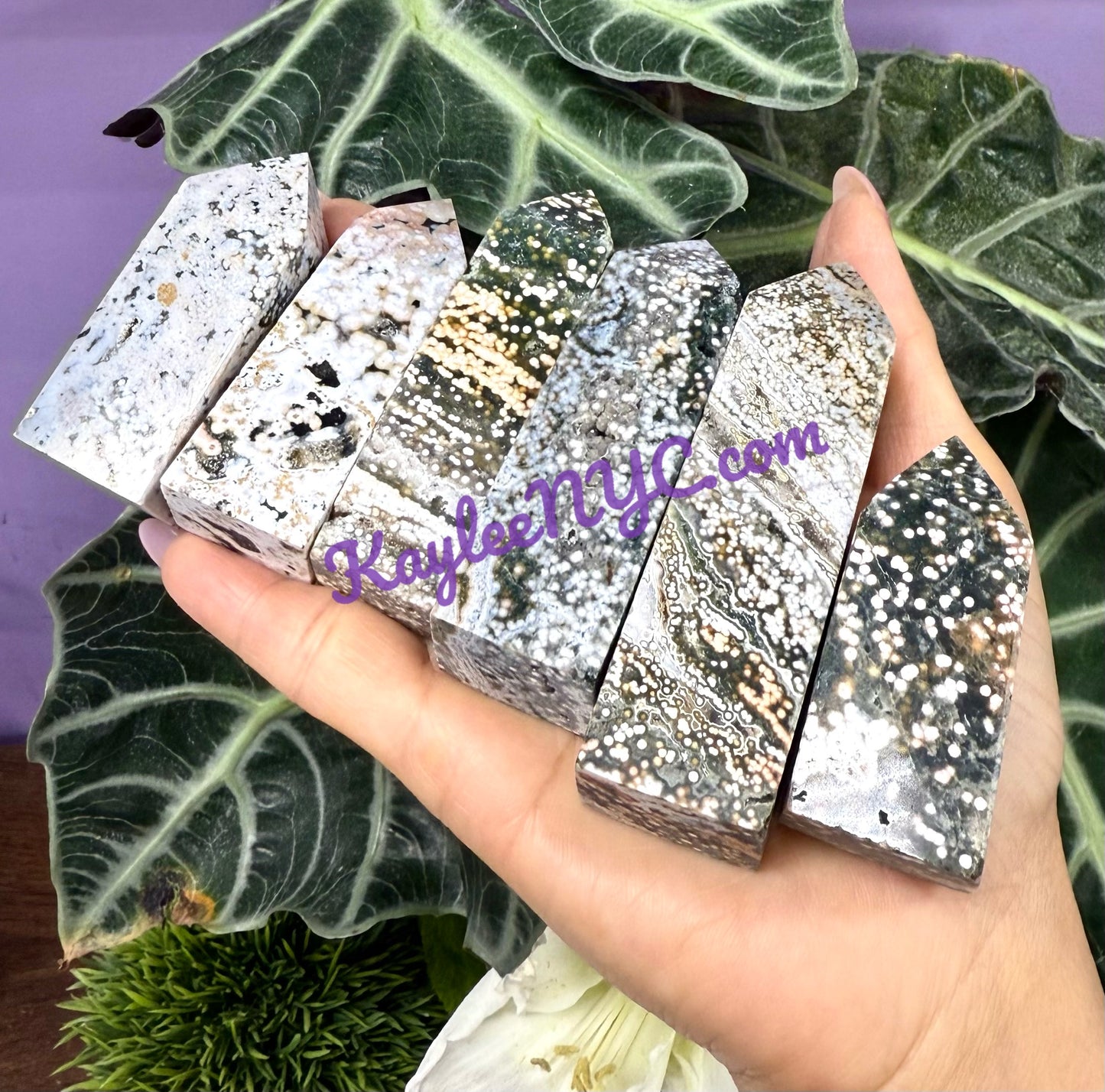 Wholesale Lot 1 Lb Natural Ocean Jasper Obelisk Tower Point Crystal Healing