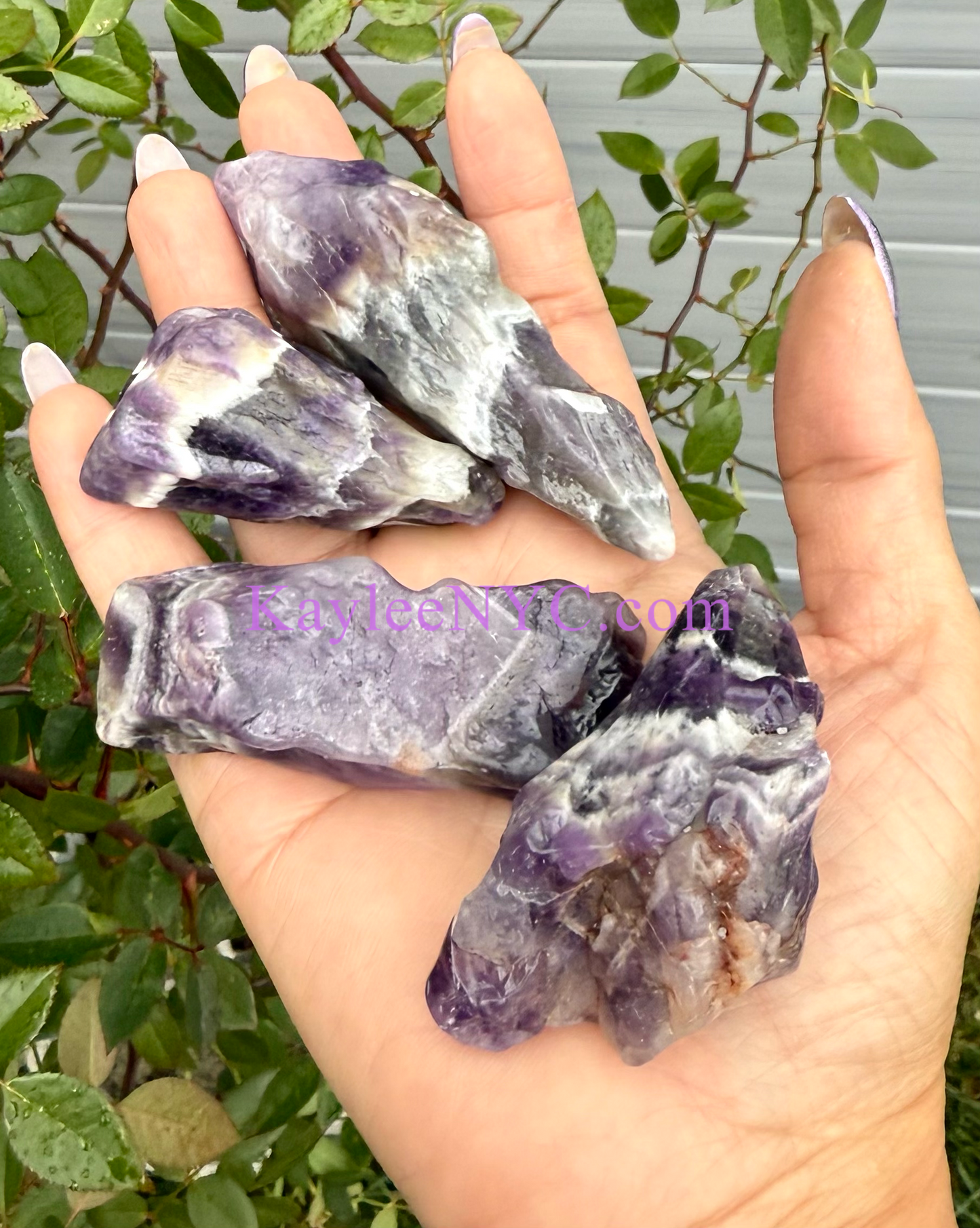 2 lbs Natural Chevron Amethyst Tumble Crystals Healing Energy