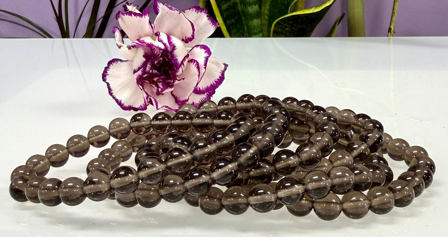 Wholesale Lot 6 Pcs Natural Ice Obsidian 8mm 7.5” Stretch Bracelet