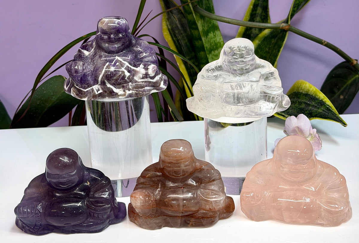 Wholesale Lot 8cm Mixed Natural Crystals Buddha Energy Healing