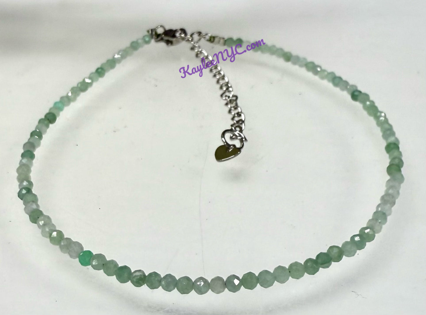 6 PCs 2mm Natural Burma Jade Anklets Crystal Healing Energy