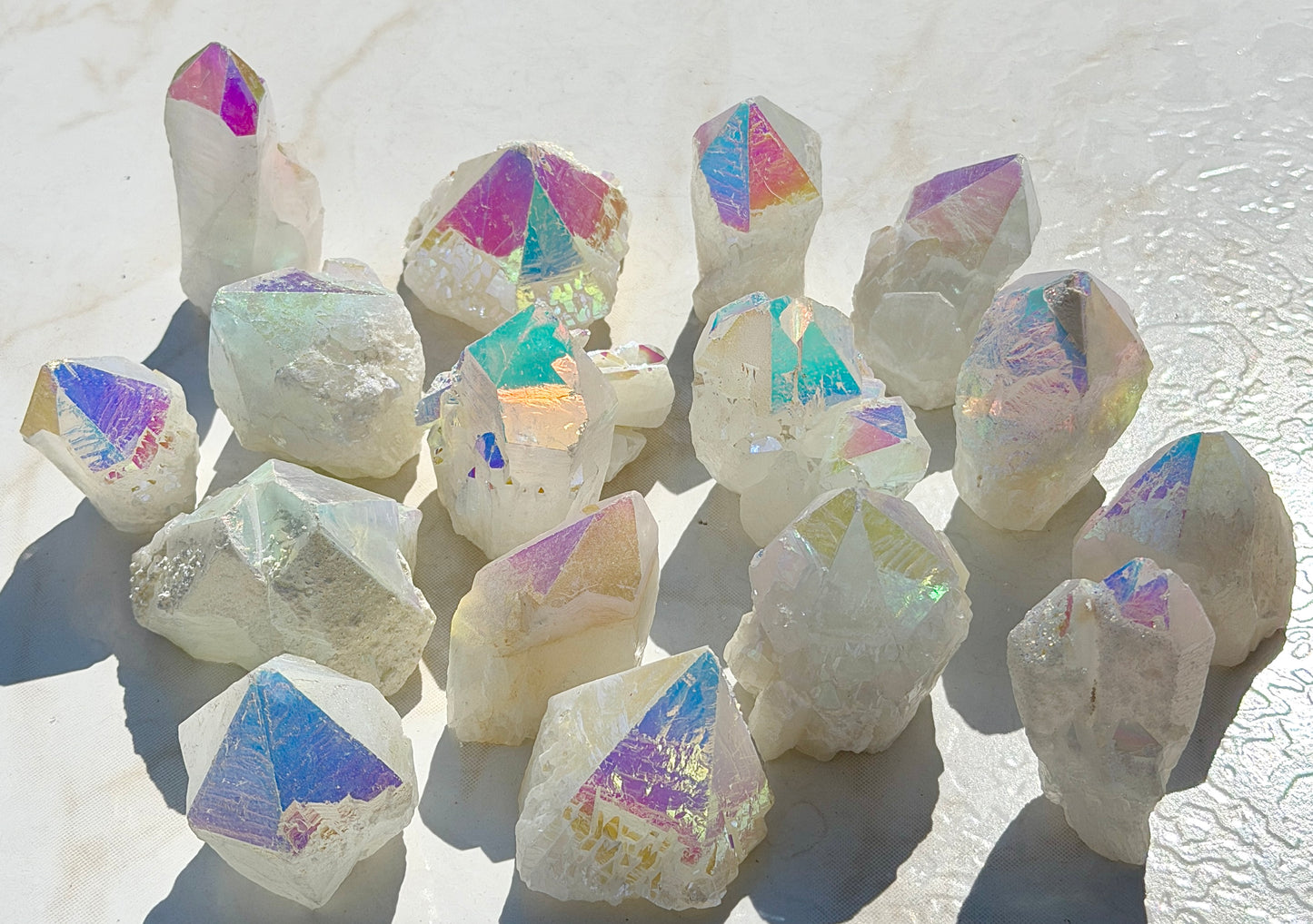 Wholesale Lot 2 lbs Angel Aura Rough Candle Quartz Crystal Healing Energy