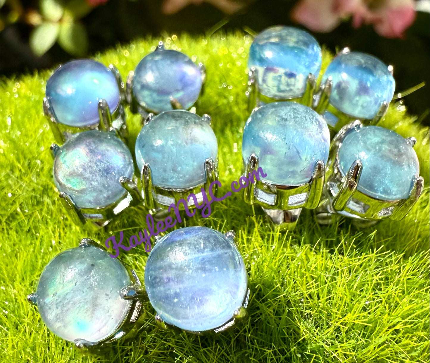 Wholesale Lot 5 Pairs Natural Aquamarine Sterling Silver(925) Earring Studs 7mm round
