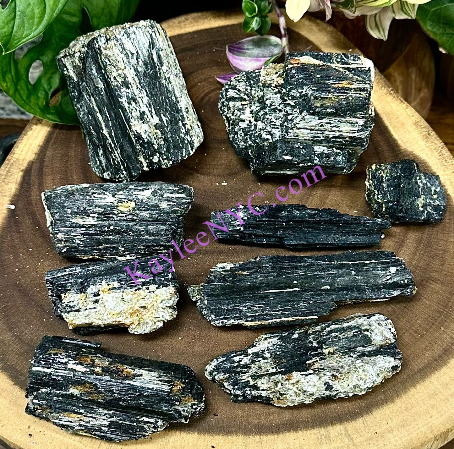 Wholesale Lot 3 lbs Natural Black Tourmaline with Muscovite Mica Crystal Raw