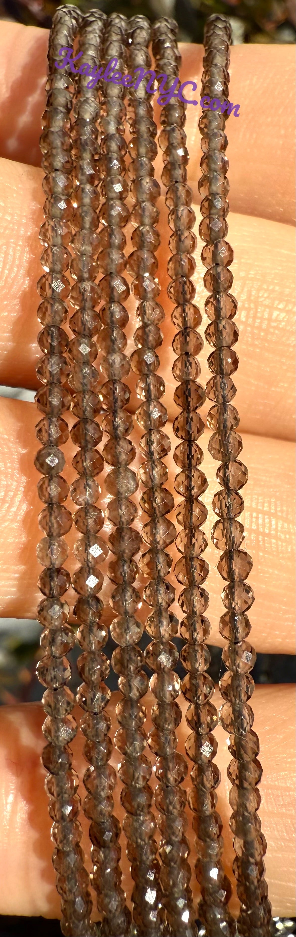 6 PCs 2mm Natural Smoky Quartz Anklets Crystal Healing Energy