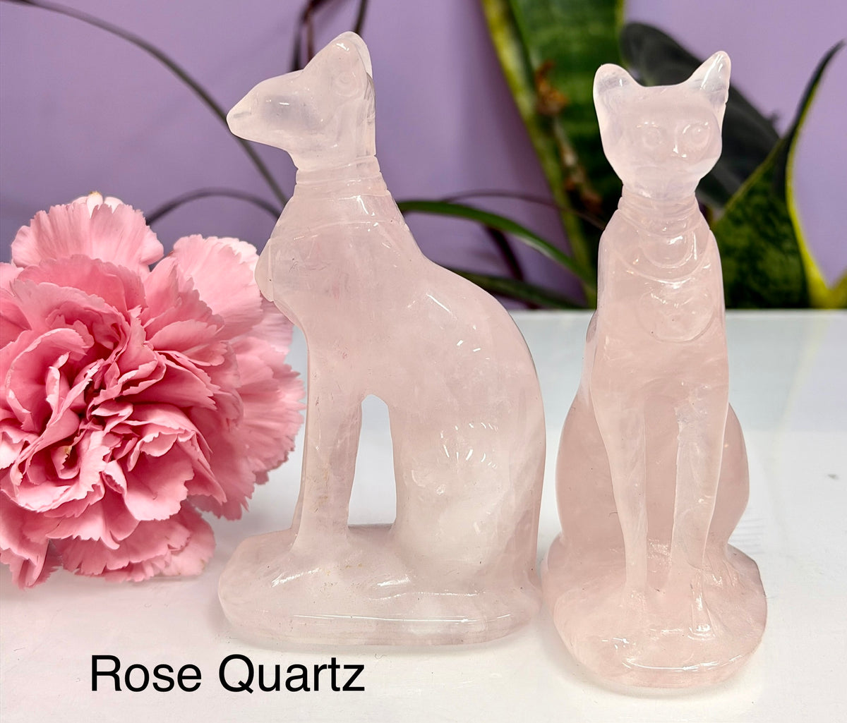 4 PC Mixed Natural Crystals Sphynx Cat Healing Energy