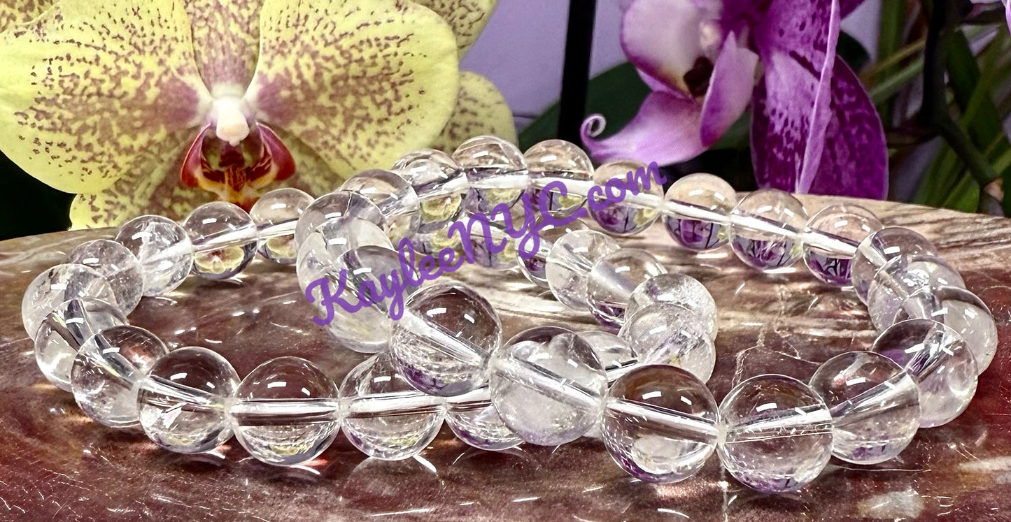 Wholesale Lot 6 Pcs Natural Clear Quartz 10mm 8” Crystal Healing Stretch Bracelet