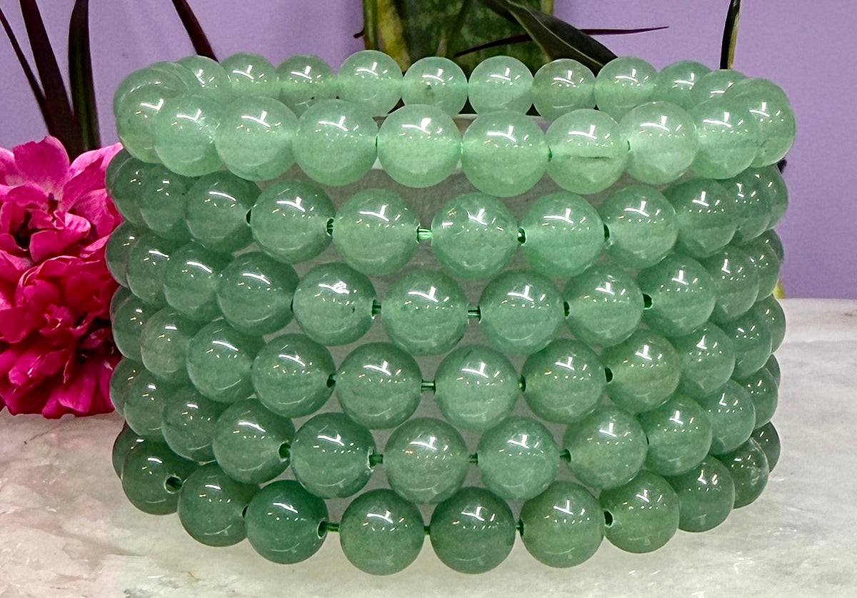 Wholesale Lot 6 Pcs Green Aventurine 8mm 7.5” Crystal Healing Stretch Bracelet