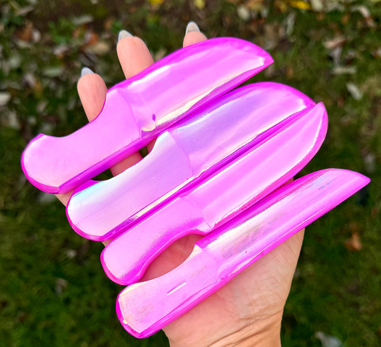 Wholesale Lot 12 pcs Pink Aura Selenite aka Satin Spar Knife ~13cm