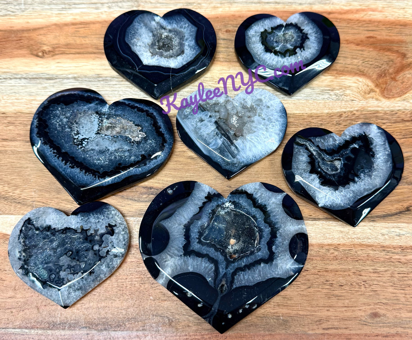 Wholesale Lot 2 lbs Natural Druzy Black Onyx Heart Crystal Healing Energy