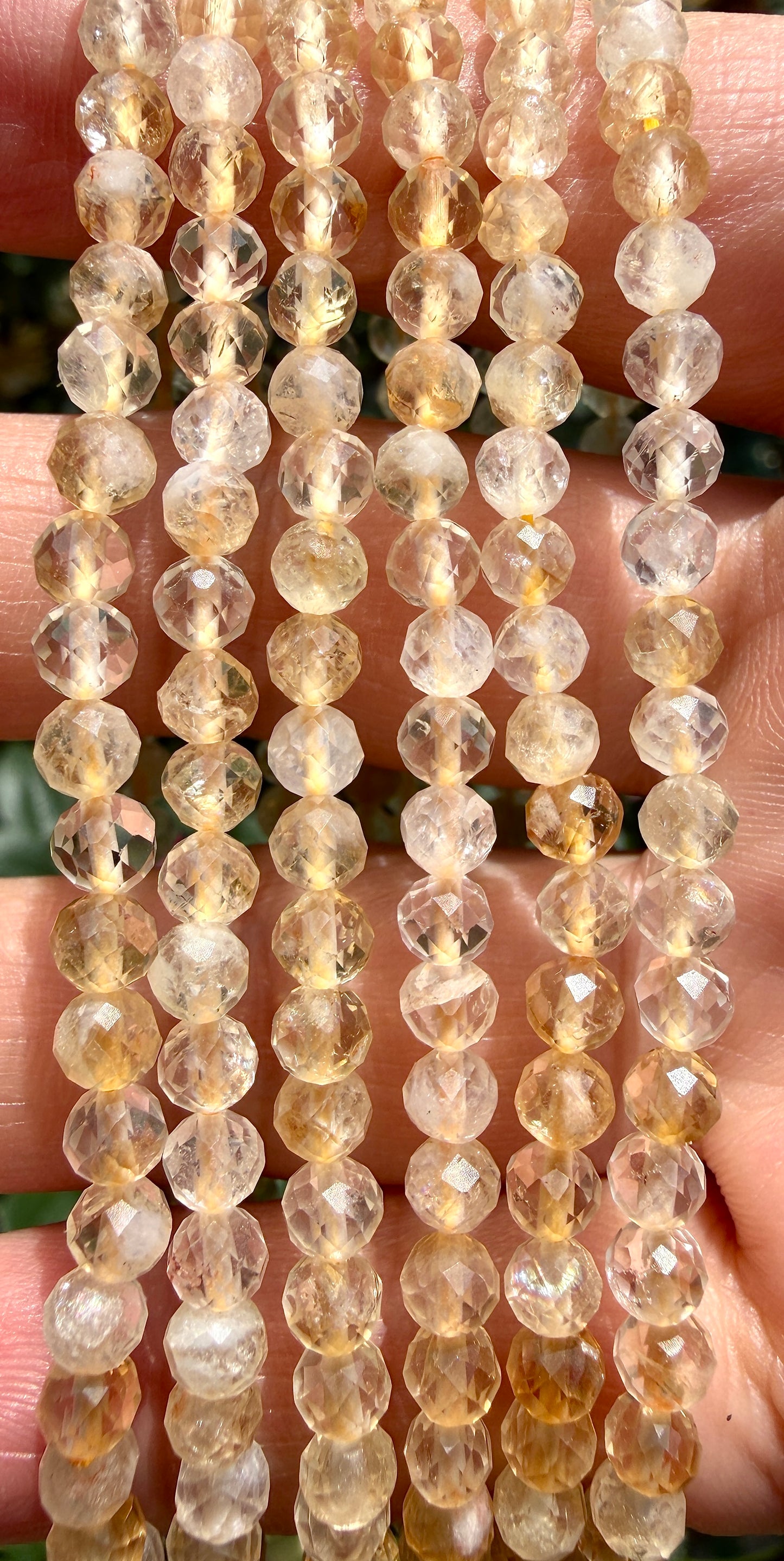 6 PCs 4mm Citrine Faceted Bracelet 7.5”