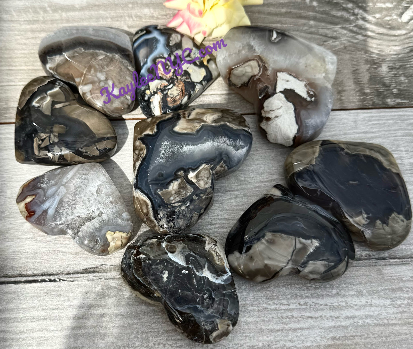 Wholesale 2 Lbs Lot Natural Volcano Agate Heart Crystal Energy