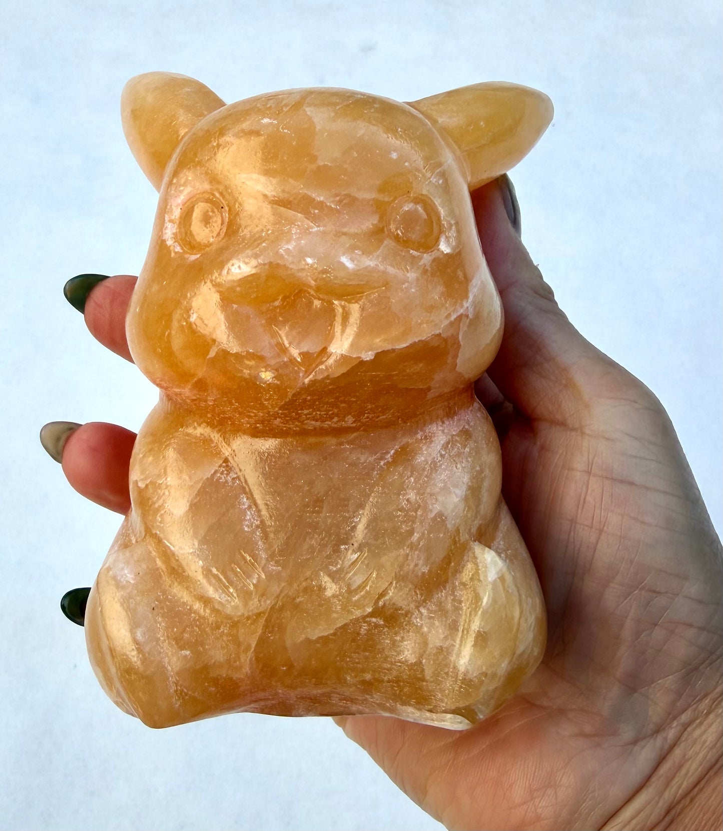 3 PCs Natural Orange Calcite Pikachu Crystal Healing Energy