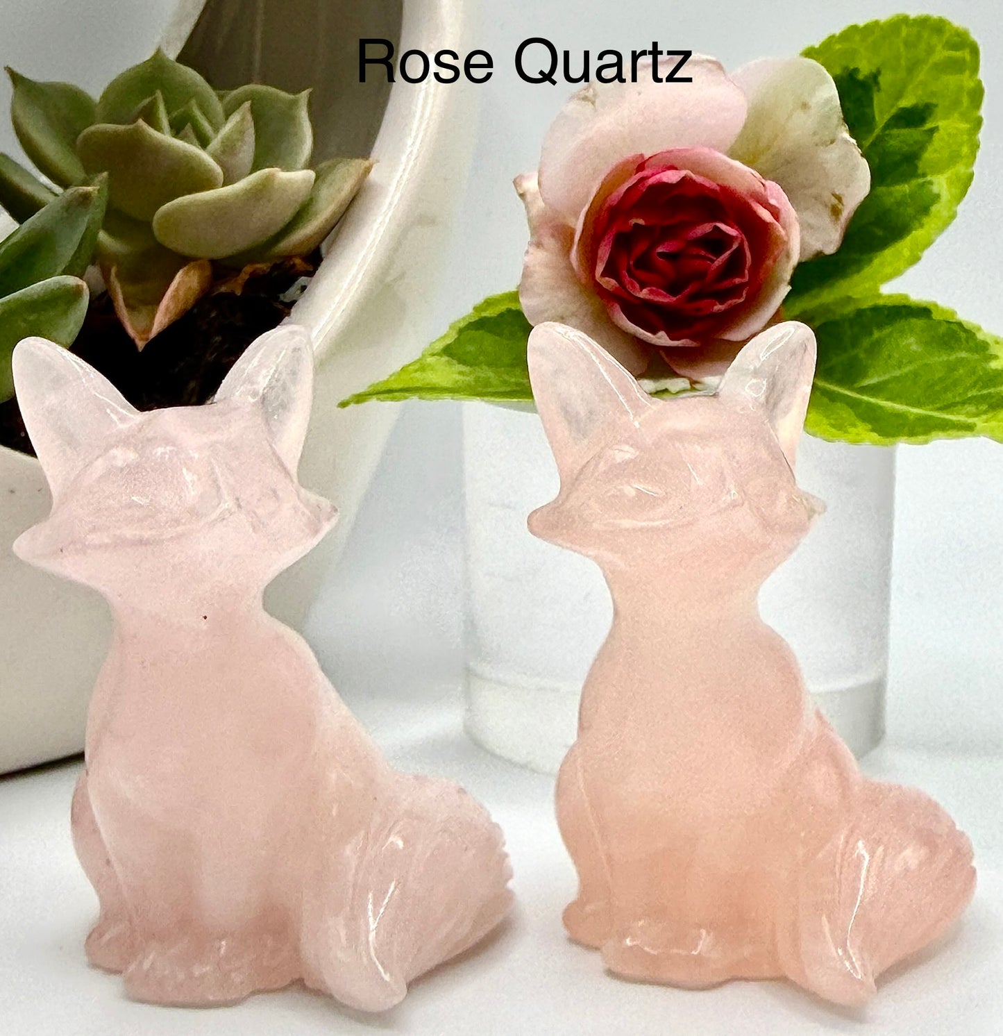 4 pcs Mix Natural Crystal Fox Healing Energy