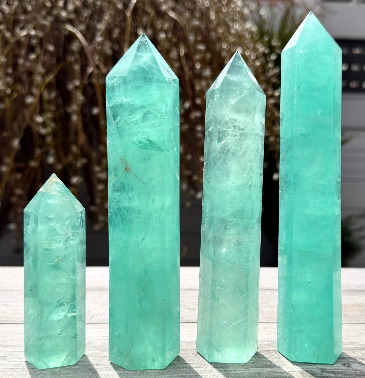 Wholesale Lot 3-4 PCs large Mint Green Fluorite Tower Obelisk Point Natural Crystal Healing