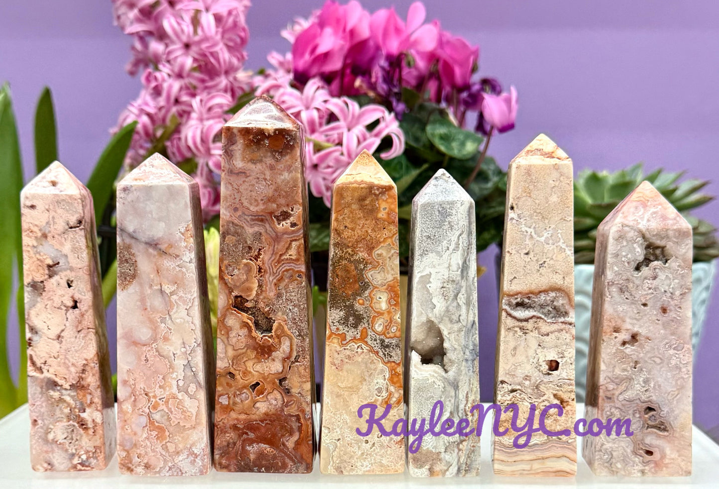 Wholesale Lot 3 Lbs Natural Crazy Lace Agate Tower Obelisk Point Crystal Energy