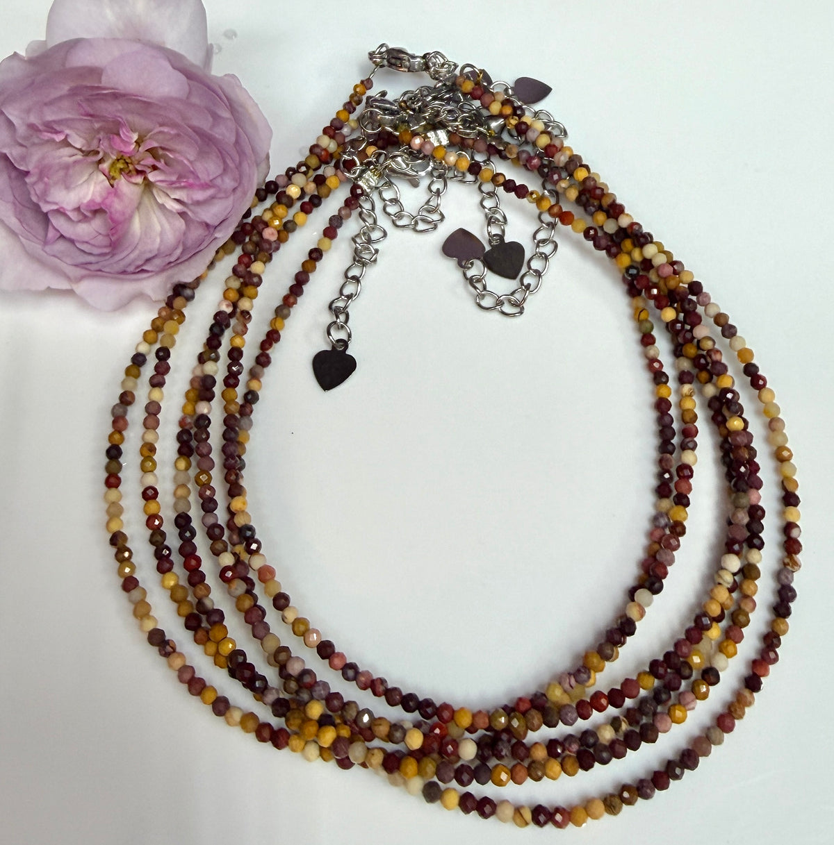 6 PCs 2mm Natural Mookaite Jasper Anklet Crystals Healing Energy