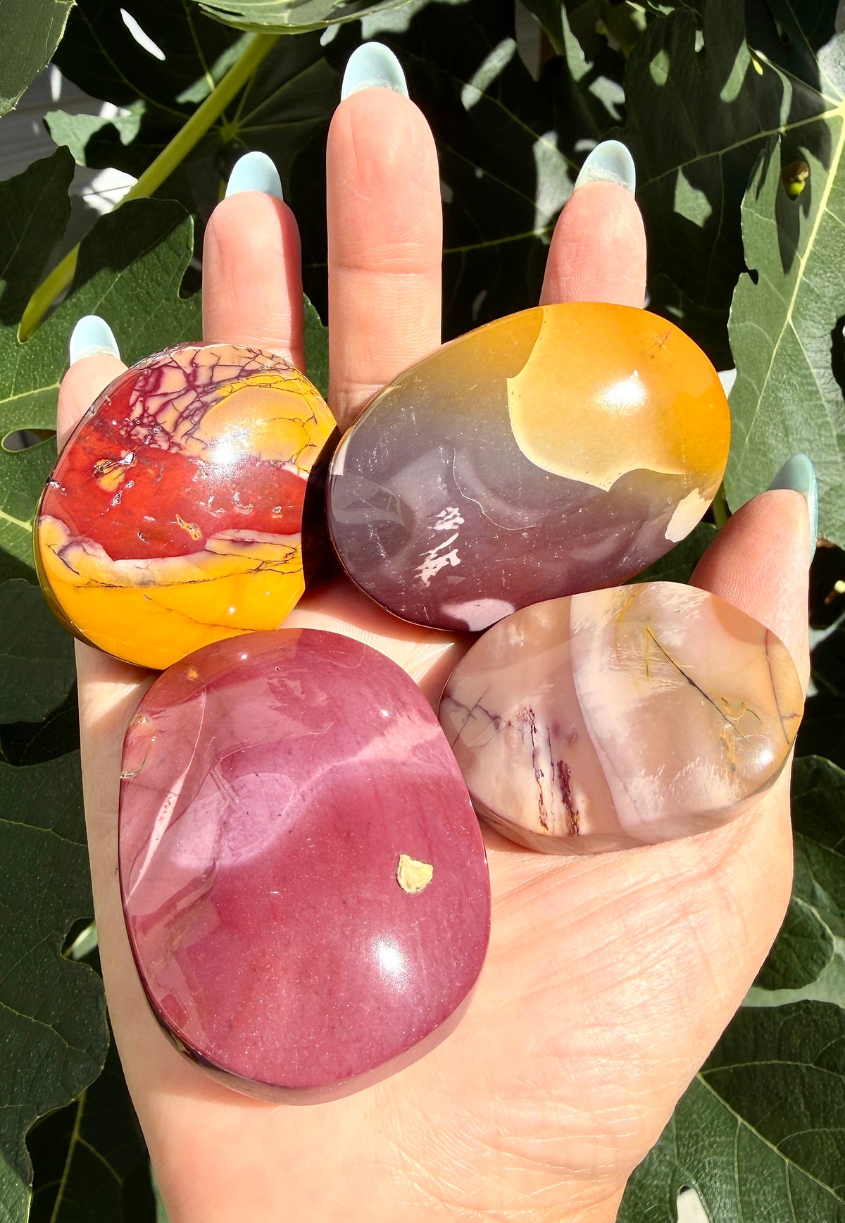 Wholesale Lot 2 lbs Natural Mookaite Jasper Palm Stones Crystal Healing Energy