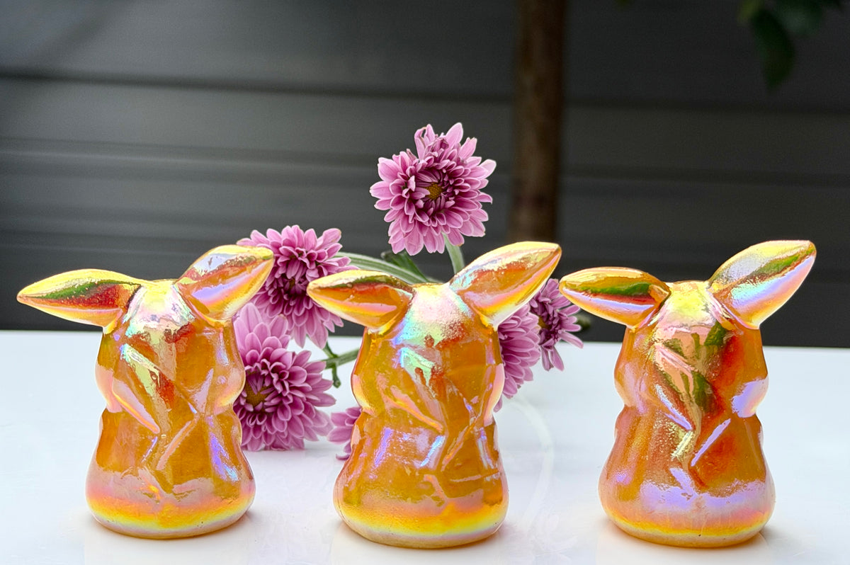6 PCs Aura Orange Calcite Pika Crystals