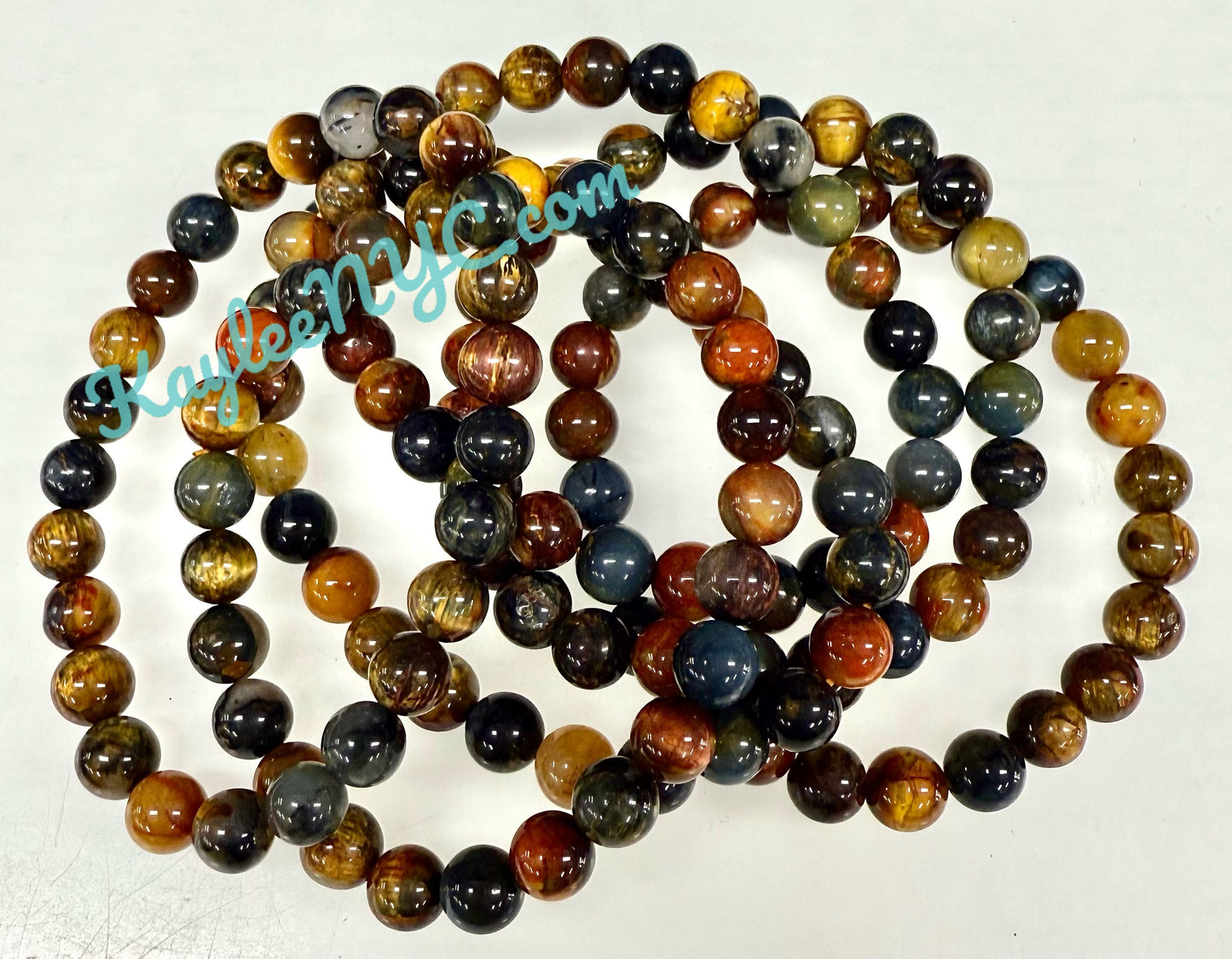 Wholesale 6 Pcs Natural Pietersite 7mm 7.5” Crystal Healing Stretch Bracelet