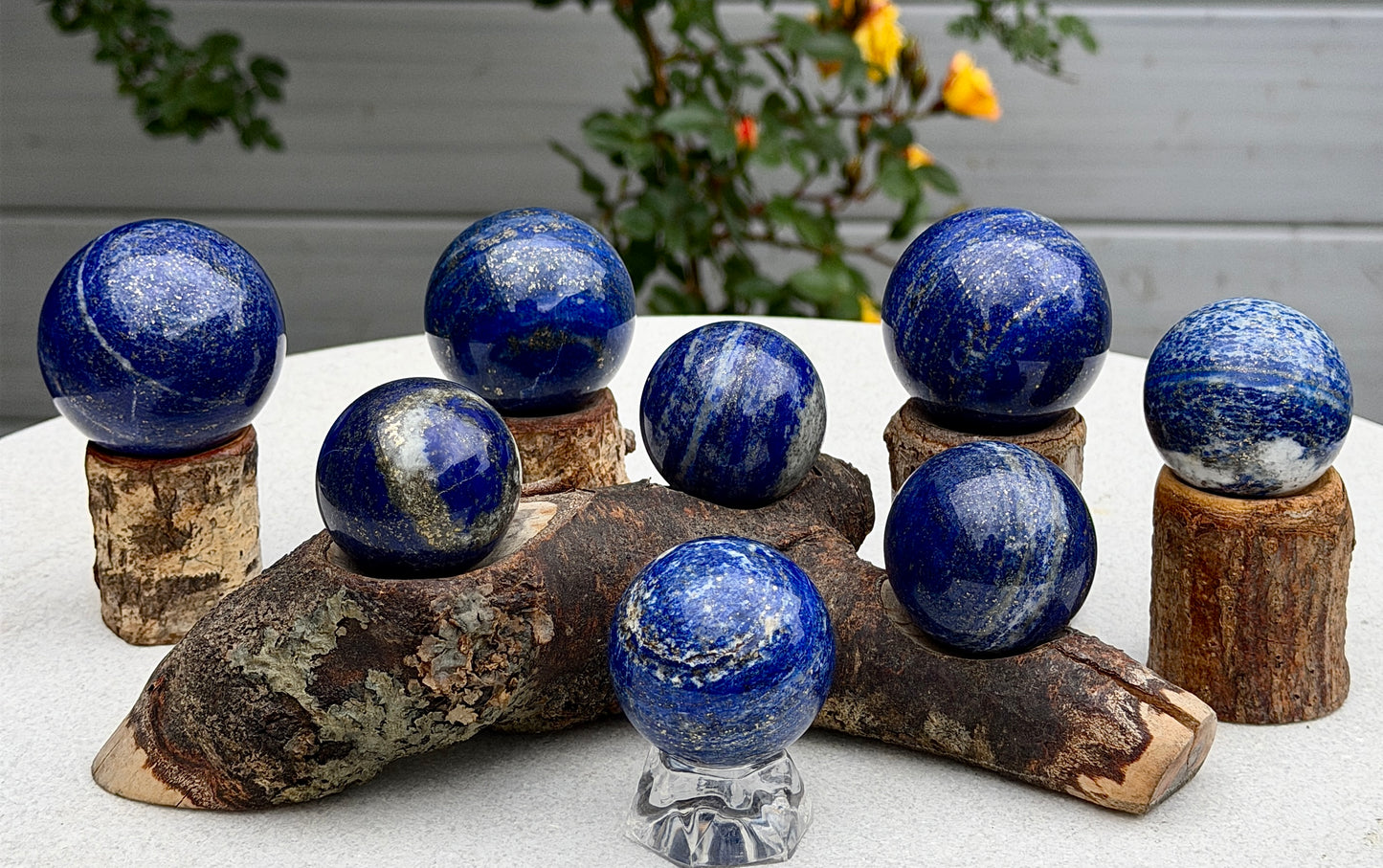 Wholesale Lot 8 Pcs Natural Lapis Lazuli Sphere Crystal Ball 1.9-2lbs Healing energy
