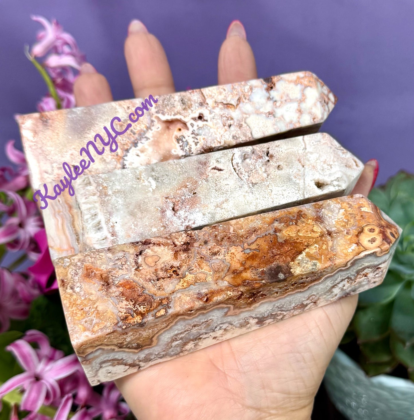 Wholesale Lot 3 Lbs Natural Crazy Lace Agate Tower Obelisk Point Crystal Energy