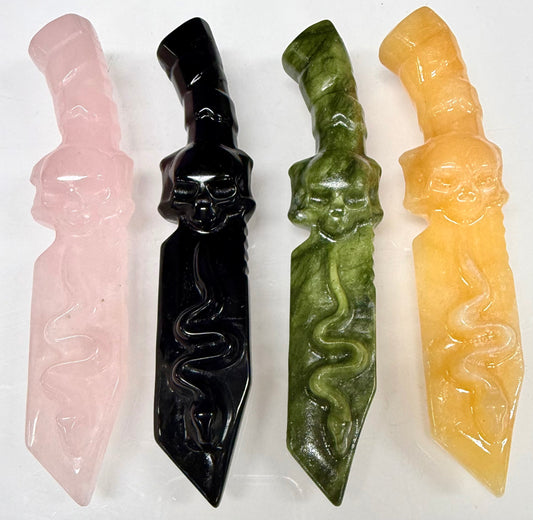 (Copy) Wholesale Lot 4 pcs Natural Nephrite Jade Knife Crystals Healing Energy