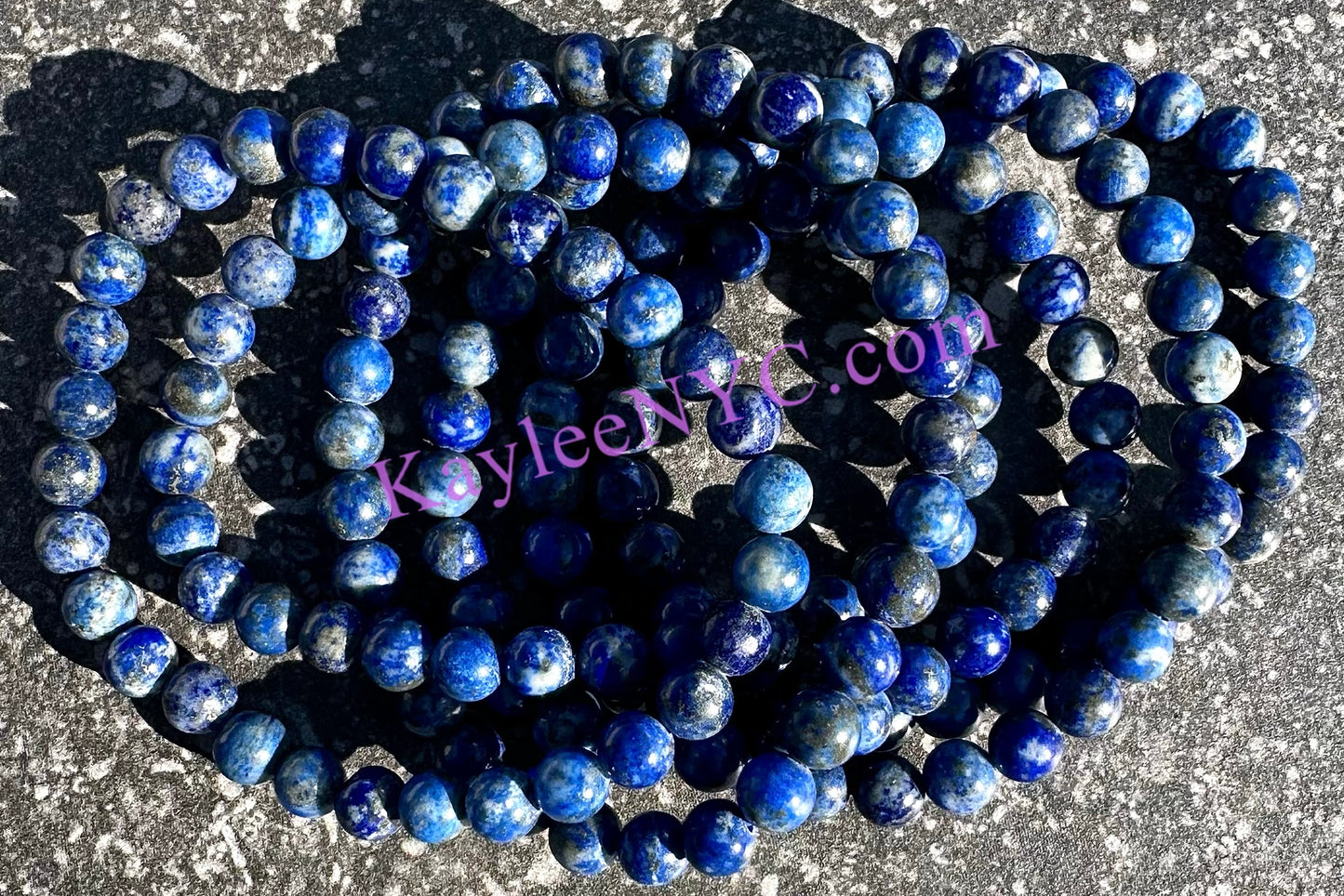 Wholesale 6 Pcs Natural Lapis Lazuli 6mm 7.5” Crystal Healing Stretch Bracelet