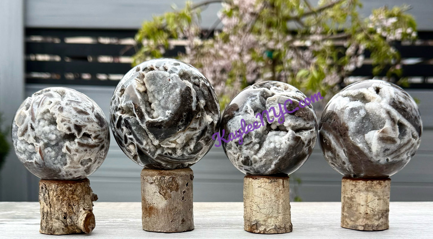 Wholesale Lot 4-5 PCs Natural Sphalerite Spheres Crystal Ball 3.8 to 4 lbs