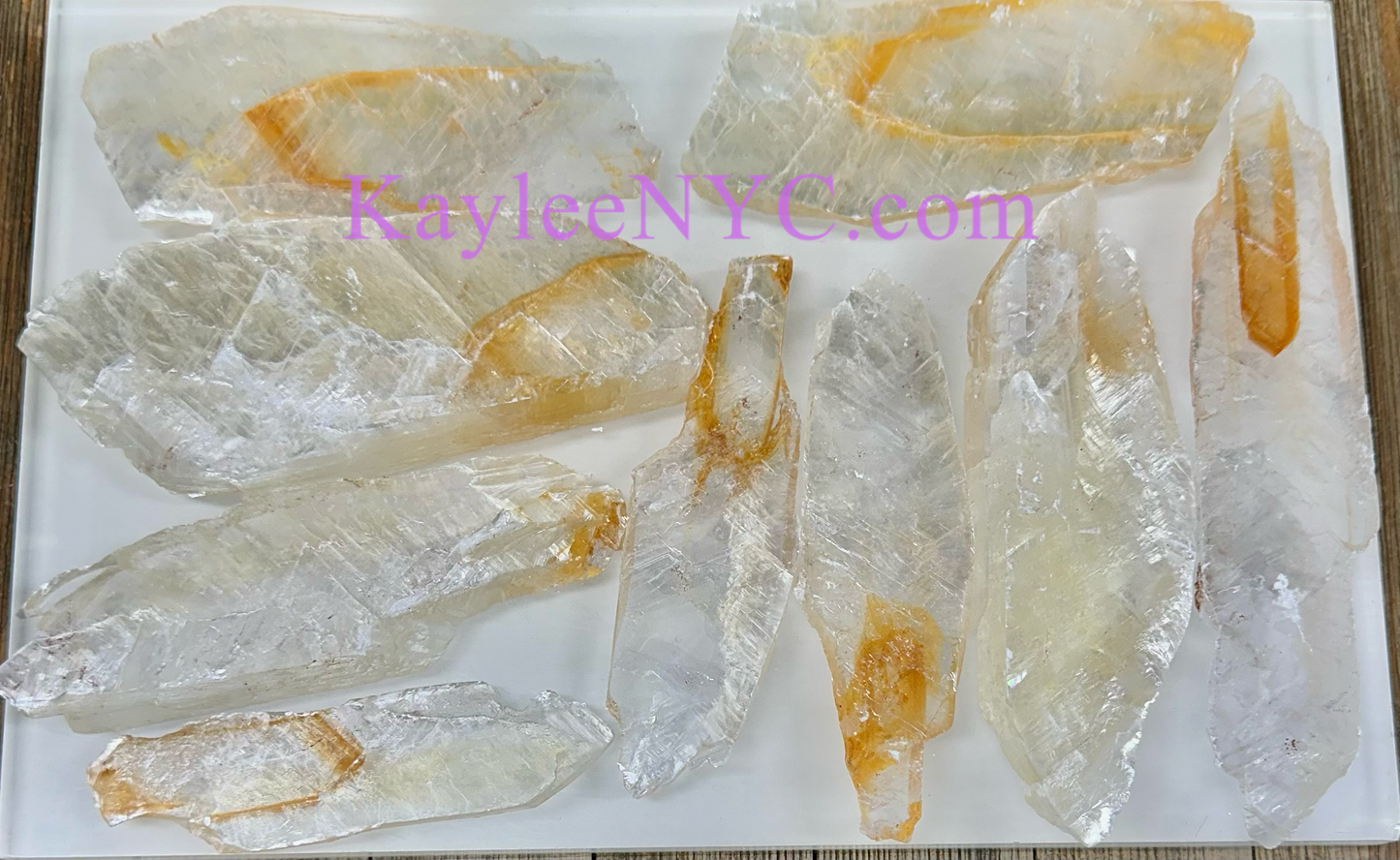 Wholesale Lot 2 Lbs Natural Golden Phantom Selenite Crystal Raw Healing Energy