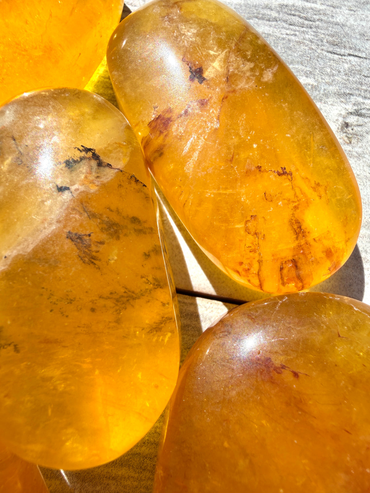 Wholesale Lot 2 Lbs Natural Yellow Fluorite Palm Stone Healing Energy