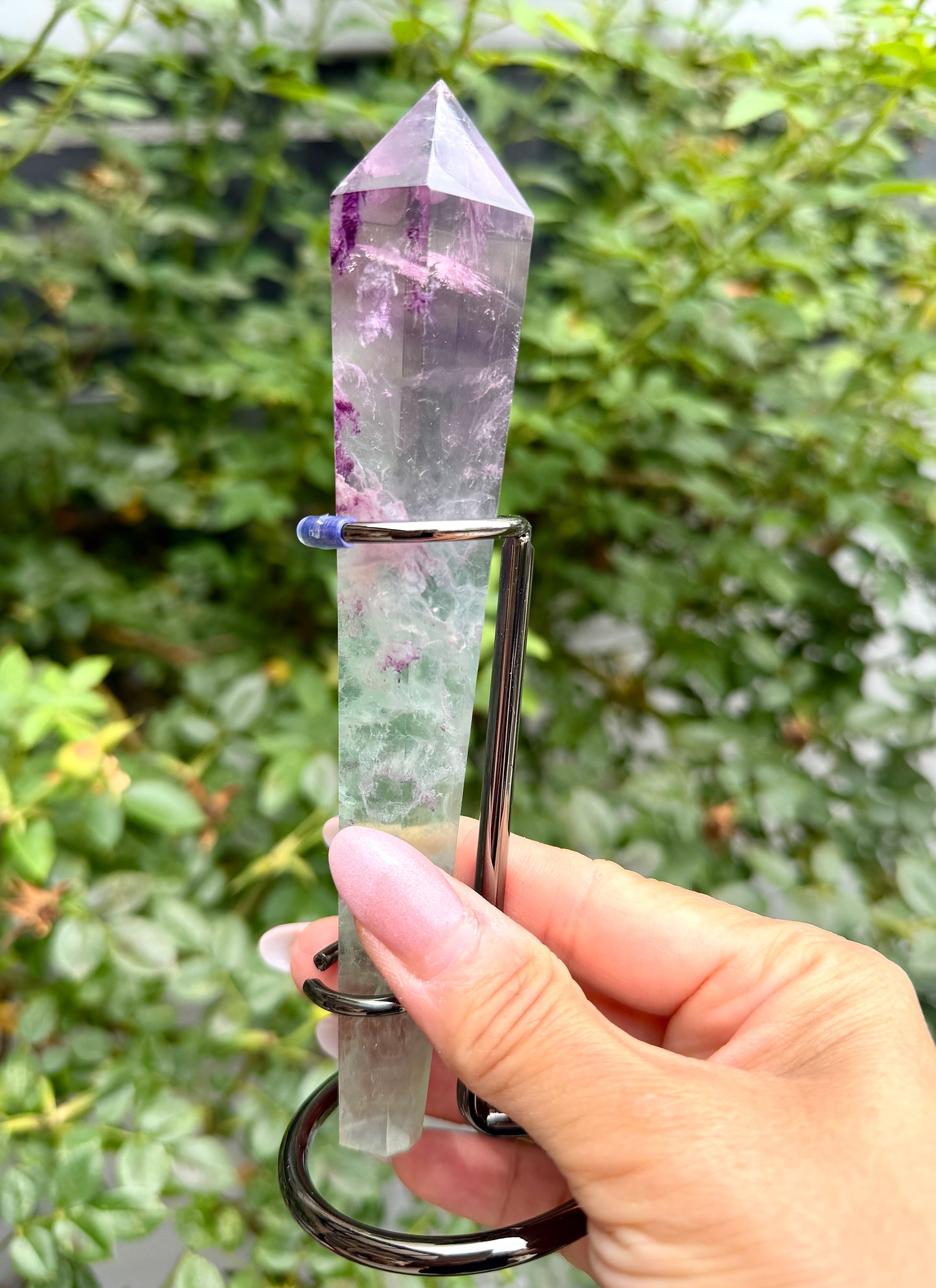 Wholesale Lot 5 pcs Natural Watermelon Fluorite Scepter w stand Crystal Energy