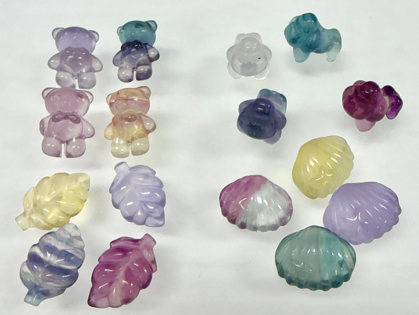 32 pcs Natural Mini Candy Fluorite Carvings