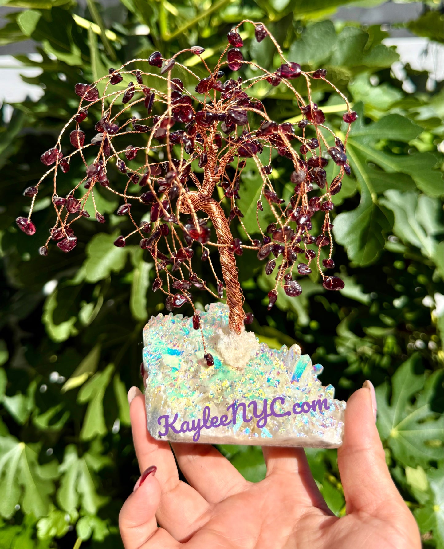Wholesale Lot 3 Pcs Weeping Willow Tree with Angel Aura Base Crystal Healing Energy