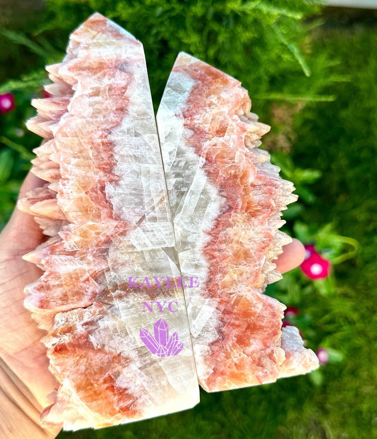 3-4 PCs Natural Dog Tooth Calcite Obelisk Tower