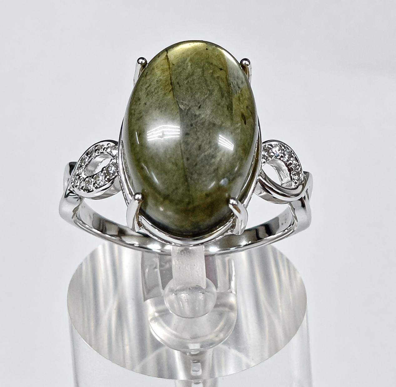 Wholesale Lot 7 pcs Natural Labradorite Stainless Steel Ring 12x16mm
