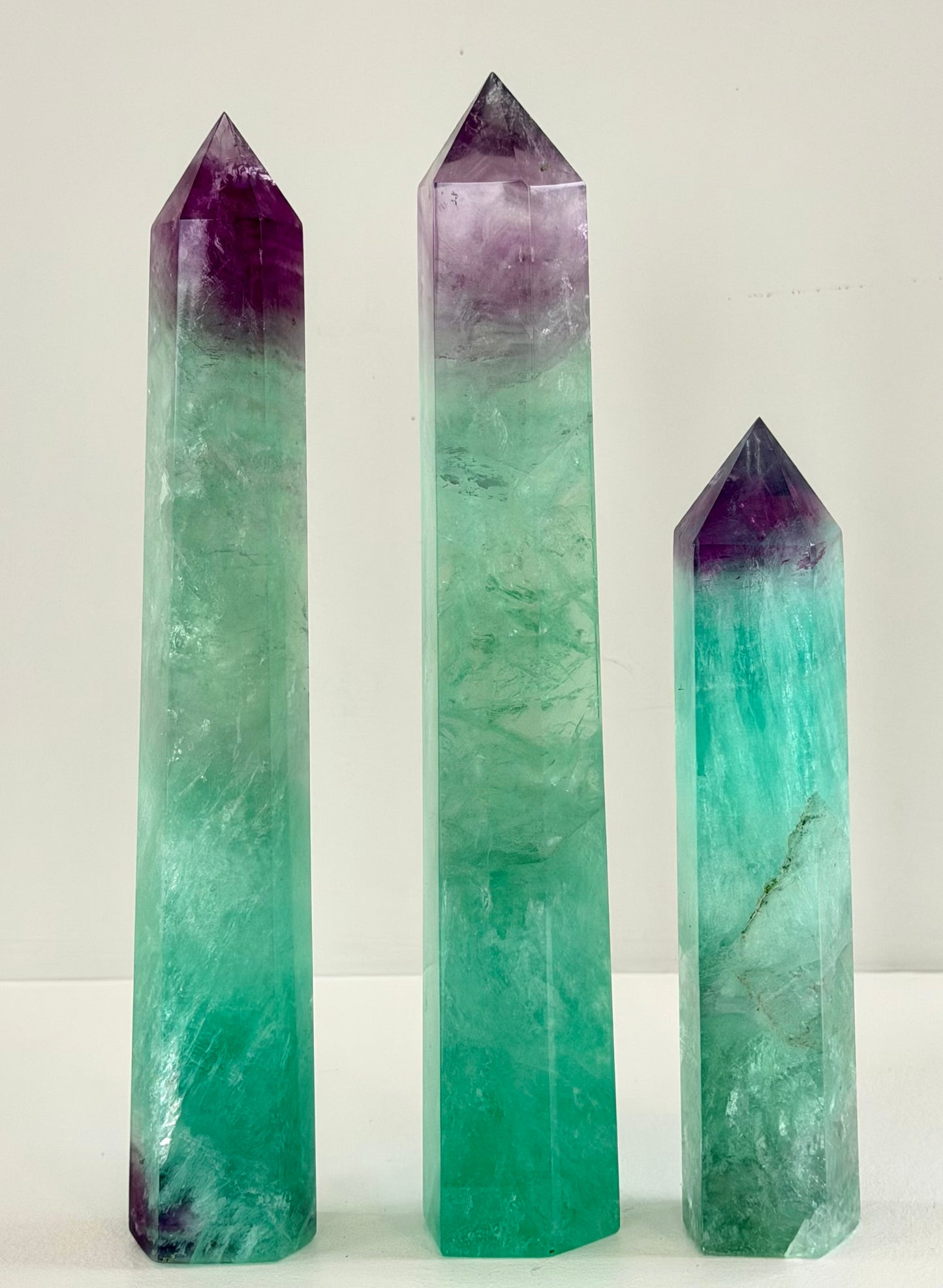 Wholesale Lot 3 pcs large Natural Watermelon Fluorite obelisk Tower Point Crystal Healing Energy 3.8-4lbs