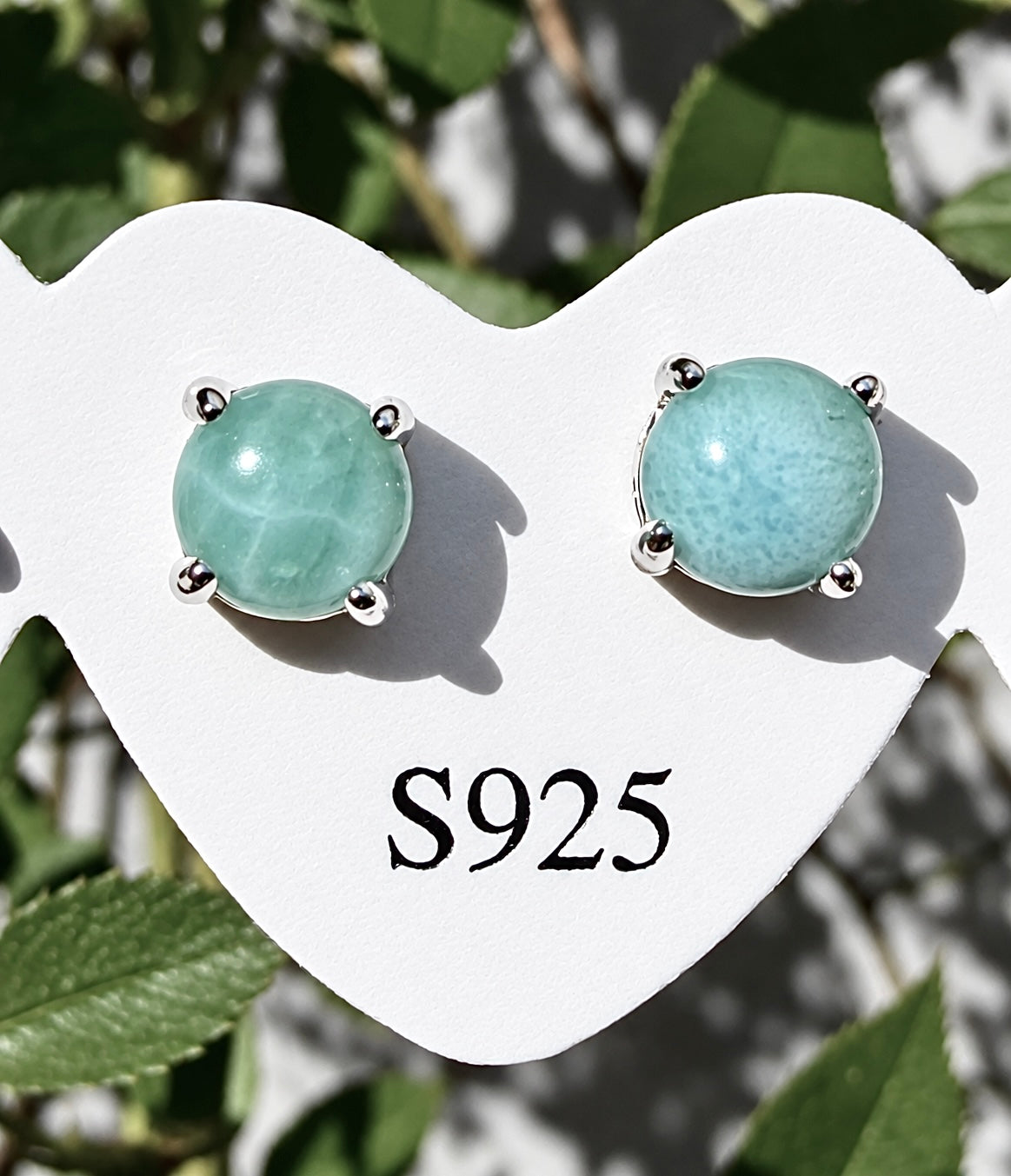 Wholesale Lot 5 Pairs Natural Larimar Earring Stud 6mm round Crystal Healing