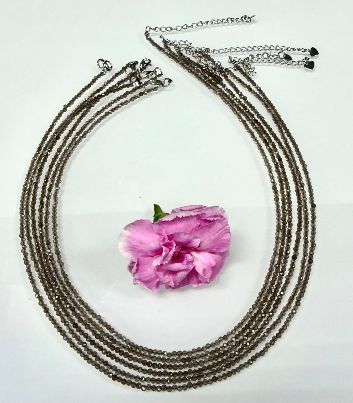 6 PCs 2mm Natural Smoky Quartz Necklaces