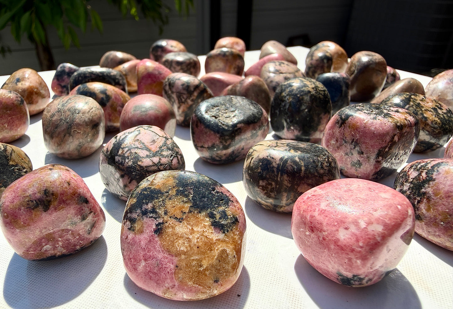 Wholesale Lot 2 Lbs Natural Rhodonite Tumble Healing Energy