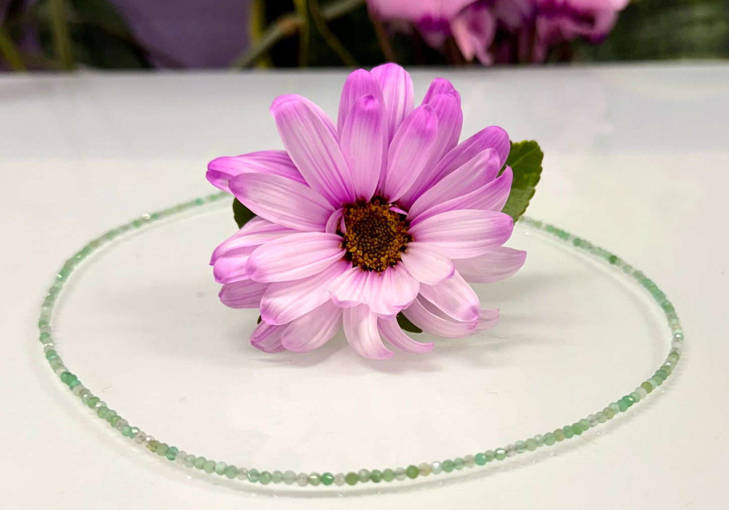 6 PCs 2mm Natural Chrysoprase Necklaces