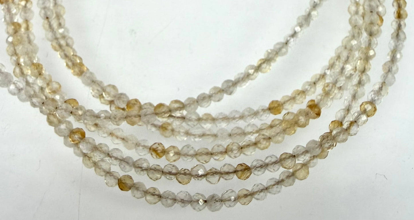 6 PCs 2mm Faceted Citrine anklet Stainless Steel Findings Crystal Hesling Energy